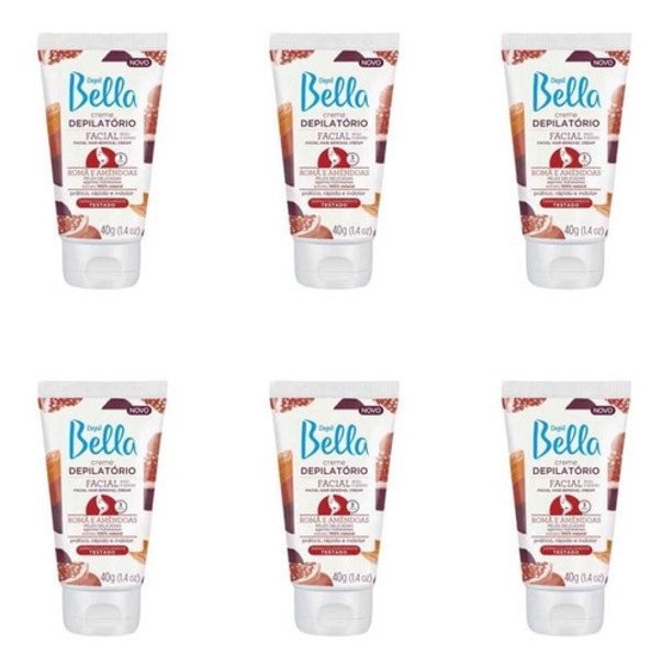 Depil Bella Creme Depilatório Romã E Amêndoas 40g (kit C/06) 0 Depil Bella Creme Depilatório Romã E Amêndoas 40g (kit C/06) 0