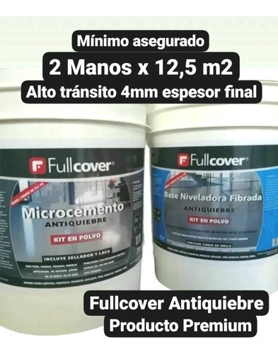 Microcemento + Base Niveladora Fib, Sellador + Laca X 12 M2 0