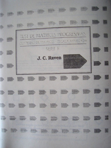 Test De Matrices Progresivas , Cuaderno De Matrices E. Av 0