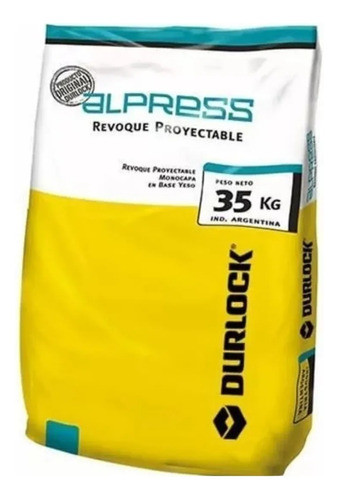 Bolsa De Yeso Pared Alpress Proyectable Durlock X 35kg 0