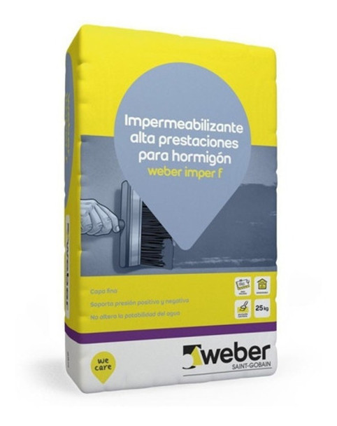 Cemento Impermeable Weber Imper F 25 Kg Sibaco 0