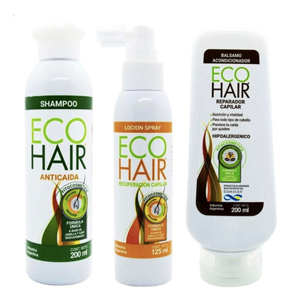 Eco Hair Anticaida Combo Locion + Shampoo + Acondicionador 0 Eco Hair Anticaida Combo Locion + Shampoo + Acondicionador 0