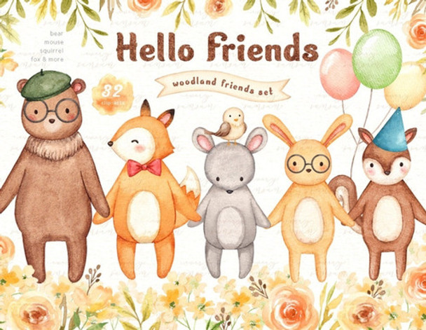 Kit Imagenes Png Cliparts Animales Flores Acuarela Es41 0