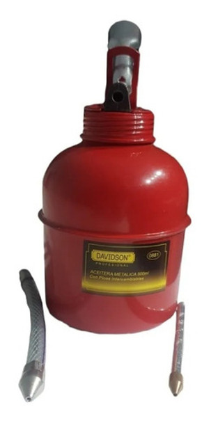Aceitera Manual Metálica 500cc Profesional 2 Picos Davidson 0