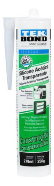Silicona Tekbond Acet. Construccion 270ml Tte X2 Unidades 0