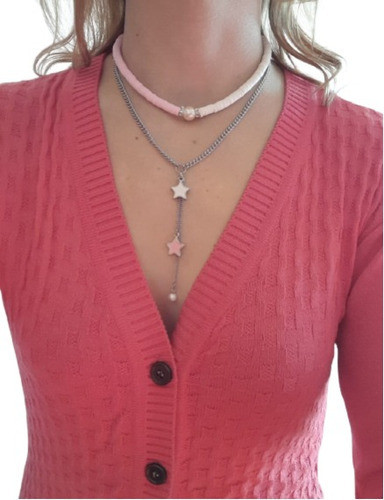 Collar En Capas. Collar De Moda. Choker. Collar De Fimo 0