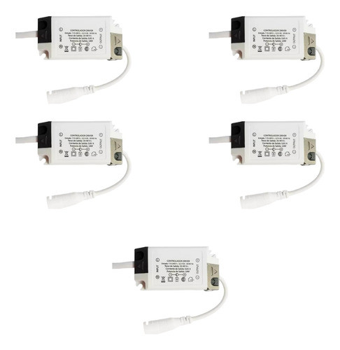 Pack X5 Driver Fuente Transformador Plafón Panel Led 24w 0