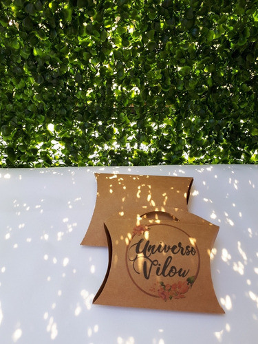 60 Cajita Almohada O Sobre Pillow Con Manija Papel Kraft 0