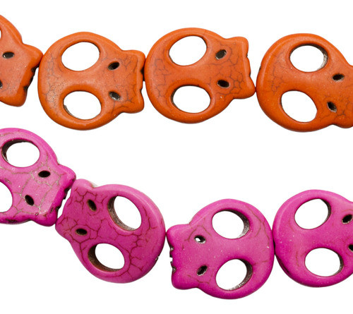 6 Tiras Calavera Pasante Reconstituida Plana 21*20 0