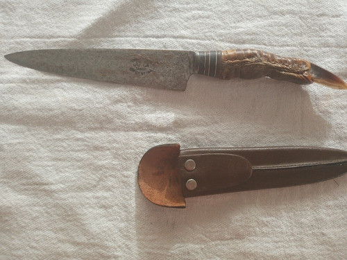 Antiguo Cuchillo Marca Ju Ca  Hoja De 14 Ctms 0