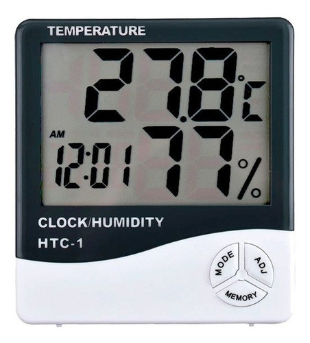 Termómetro Digital Hambiental Humedad Reloj  Alarma Temperat 0