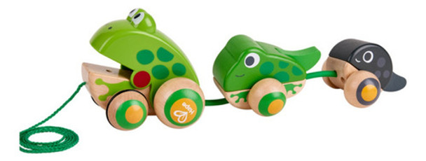 Familia Rana De Madera - Juego De Arrastre - Hape 0
