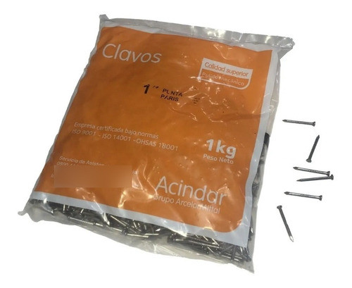 Clavos Acindar Punta Paris X 1kg 0
