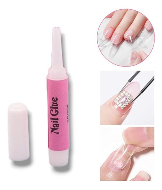 Adhesivo Pegamento P/ Tips Uñas Postizas Decoraciones X11 Un 0