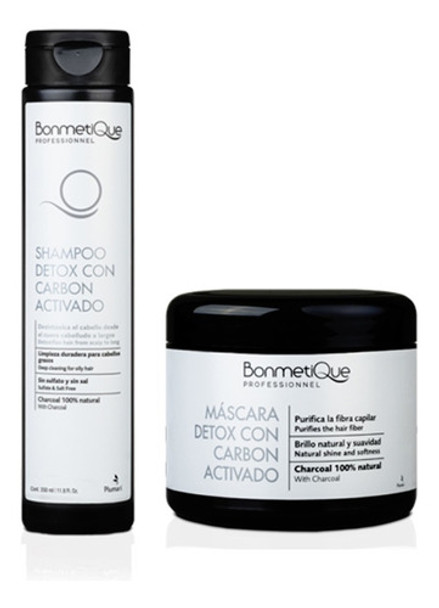 Combo Detox Con Carbón Activado Bonmetique Shampoo + Máscara 0