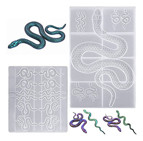 2 Moldes De Resina Epoxi Con Forma De Serpiente 0