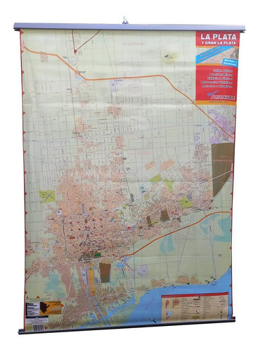 Mapa Ciudad De La Plata 80x60cm Plastificado Y Laminado 0