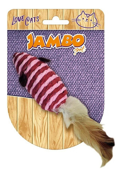 Jambo Palha Rato Com Pena P/ Gatos - Un 0