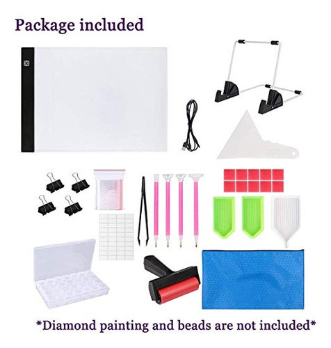 Kit De Almohadilla De Luz Led De Pintura De Diamante A4, Mes 0