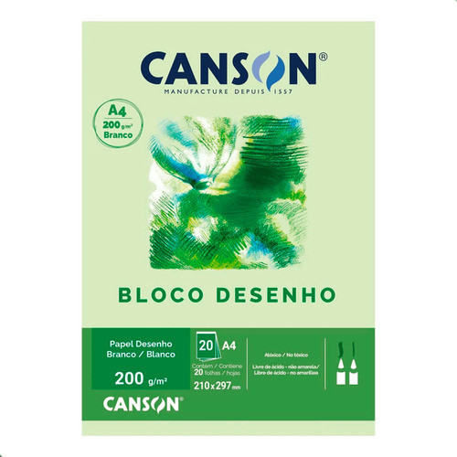 Bloco Canson A4 200 G/m² Branco P/desenho Ref:7045 - Canson 0