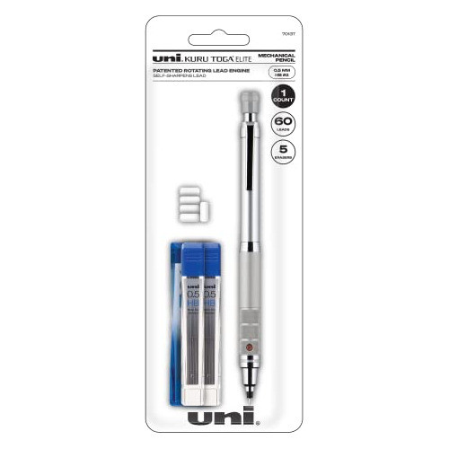 Lápis Mecânico Uni-ball Kuru Toga Elite 0,5 Mm Com Recargas 0