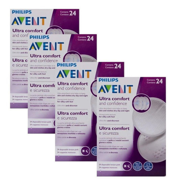 Philips Avent Absorvente Descartável Para Seios Kit 4 Caixas 96 Unidades 0 Philips Avent Absorvente Descartável Para Seios Kit 4 Caixas 96 Unidades 0