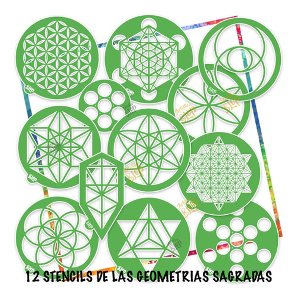 Set Stencils Plantillas Geometria Sagrada Meditacion Mandala 0