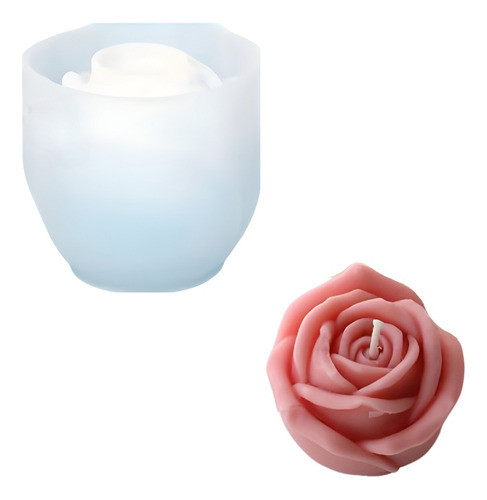 Molde De Silicona Rosa Vela 0