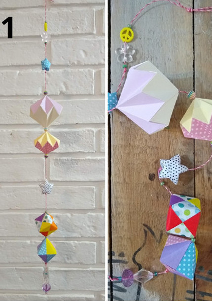Móvil. Colgante Figuras Origami De Papel 0