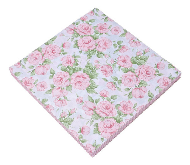 Telas De Algodón Rosa Para Patchwork, 10x10 Cm, 42 Piezas 0