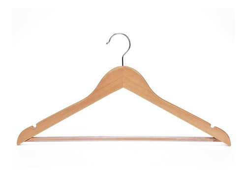 Pack 10 Perchas Madera Barnizada 1era Calidad 44,5cm #3275 0