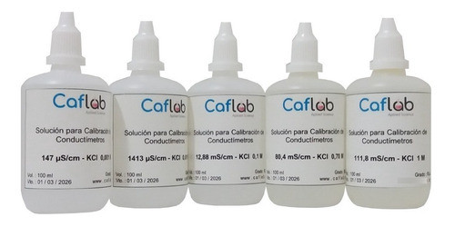 Kit 5 Soluciones Calib. De Conductímetros - 100 Ml - Caflab 0