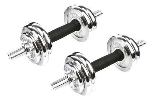 Set De Mancuernas Cromadas 15kg Totales En Estuche Best 0