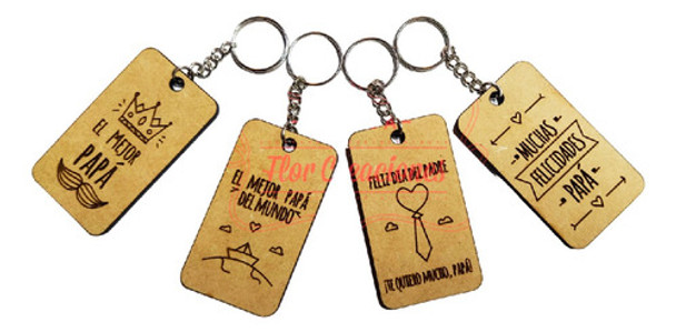 10 Llaveros Dia Del Padre Fibrofacil Personalizado Souvenirs 0
