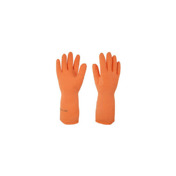 Luva Latex Laranja Forrada Plus Tamanho P - 10 Pares Sanro 0