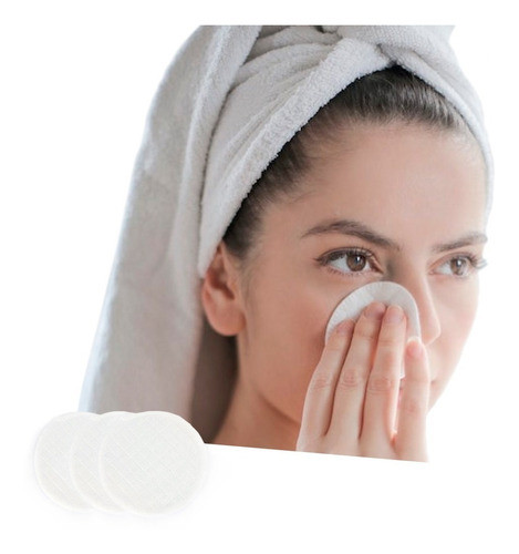 Pads Lavables Algodón Limpia Desmaquilla Impurezas Rostro 0