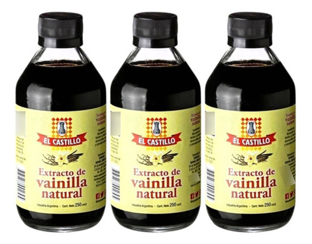 Extracto De Vainilla Natural El Castillo 250cc - 3 Unidades 0 Extracto De Vainilla Natural El Castillo 250cc - 3 Unidades 0