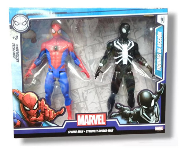 Muñecos Articulados X2 Vengadores Marvel  Spiderman 23 Cm 0