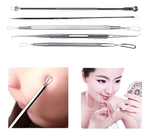 5 X Blackhead Whitehead Espinilla Acné Mancha Extractor Remo 0