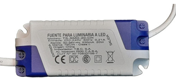 Driver Fuente De Alimentación 20w Para Luminarias Led Tbcin 0