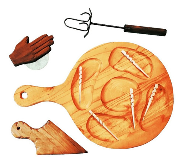 Tabla Picada Pizza Madera Cortante Palita Sacafuente 0