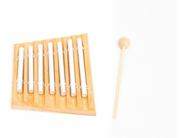 Tubos Chimes Energeticos Parquer 7 Tonos Campana Base Madera 0