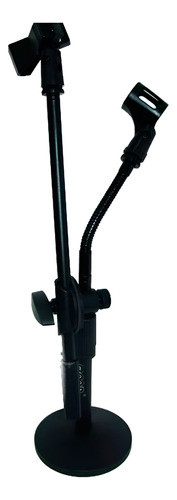 Pie De Micrófono Moon Doble Para Mesa Pmm03d 0