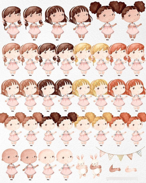 Kit Imagenes Png Clipart Pascua Conejos Niños Acuarela Ni77 0