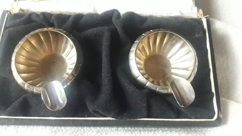 Juego De Ceniceros Con Baño De Plata En Estuche Original 0
