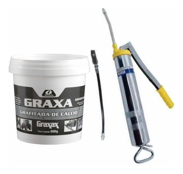 Bomba De Graxa 500g Manual Mais Grafitada Calcio 900g 0