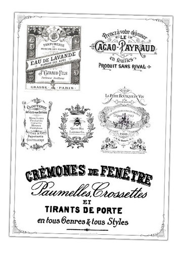 #21 - Etiquetas Vintage - Lámina Para Transferencias 30 X 40 0