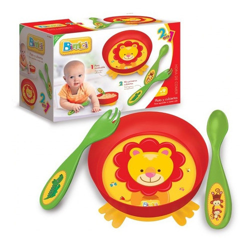 Set Plato + Cubiertos Hora De Comer Bimbi 01-0232 0