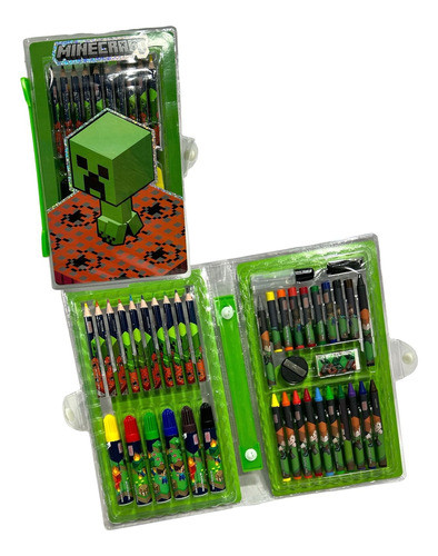 Kit De Lápices Crayones Marcador Completo Minecraft Creeper 0