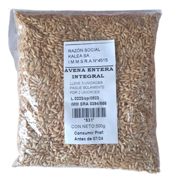 Avena Entera Integral 500g Lleve 3 Pague 2 0